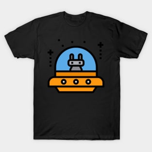 bunny in ufo icon sticker T-Shirt